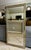 French Directoire Style Brushed Steel and Brass Wall Mirror Star Accents For Sale In Palm Springs - Image 6 of 18