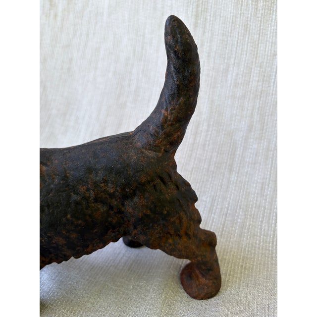 Early 20th Century Antique Hubley Cast Iron Scottie Terrier Door Stop For Sale - Image 5 of 15