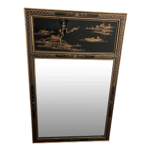 Vintage Chinoiserie Hand Painted Mirror