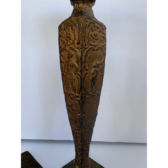 Antique E. & J. Bass Dutch Windmill & Figural Candlesticks, Pair For Sale - Image 11 of 12