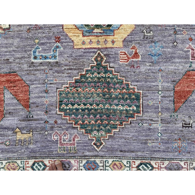 Lavender Tribal Rug 8x10 For Sale - Image 6 of 8