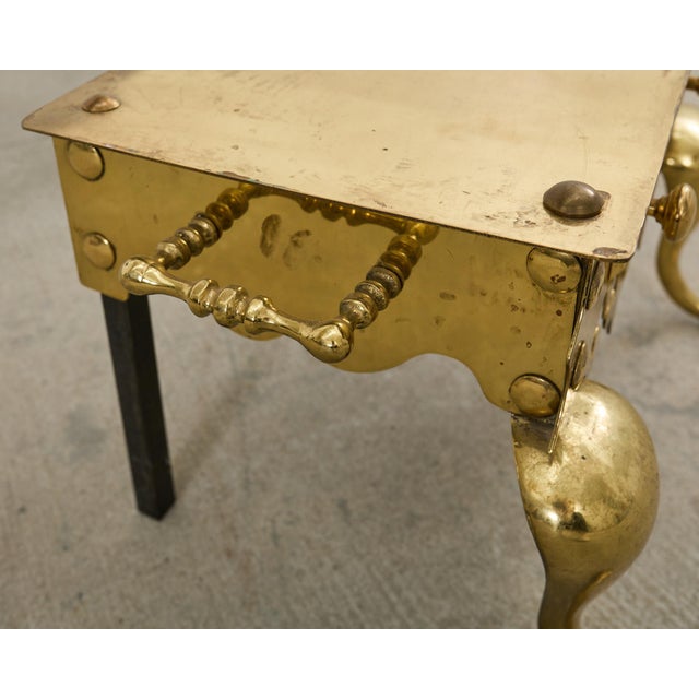 19th Century English Patinated Brass Footman Trivet Stand For Sale - Image 11 of 12