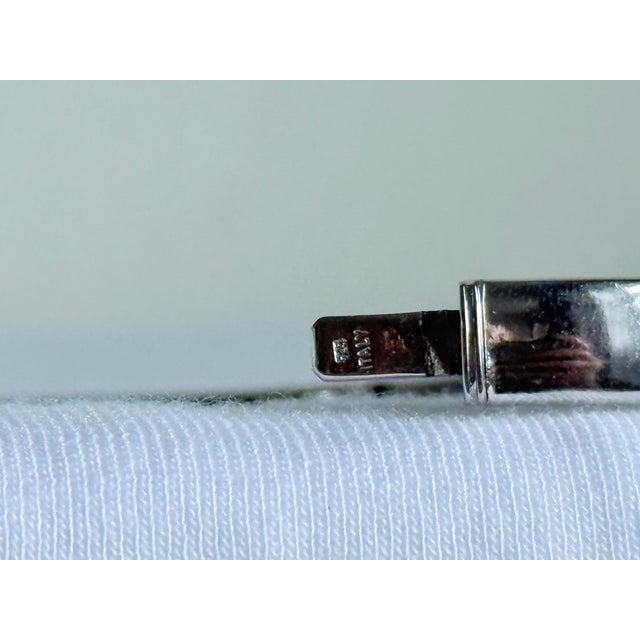 Vintage Italian 925 Sterling Silver Bypass Hinged Bangle Bracelet Italy Modern Sculptural Design For Sale - Image 13 of 14