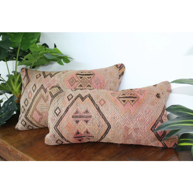 Turkish Kilim Pillow Covers ( Set of 2) - 12" X 20" For Sale - Image 13 of 13