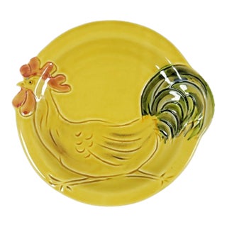 Vietri Italian Running Rooster Plate For Sale