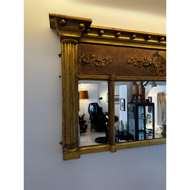 Gold Gold Pre-Regency Ormolu Triptych Mantel Mirror, 1790 For Sale - Image 8 of 11