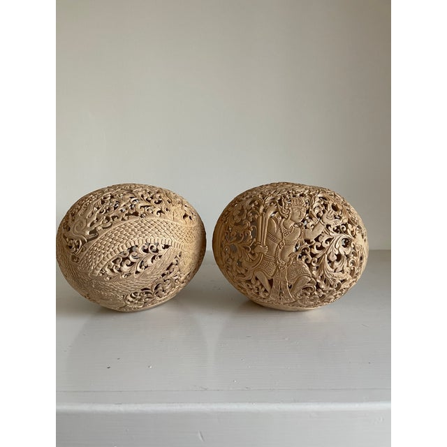 Early 20th Century Indonesian Coconut Carvings a Pair For Sale In San Francisco - Image 6 of 10