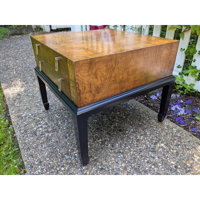 Hekman Furniture Burlwood Asian Ming Style Side End Accent Occasional Cocktail Table For Sale - Image 12 of 12