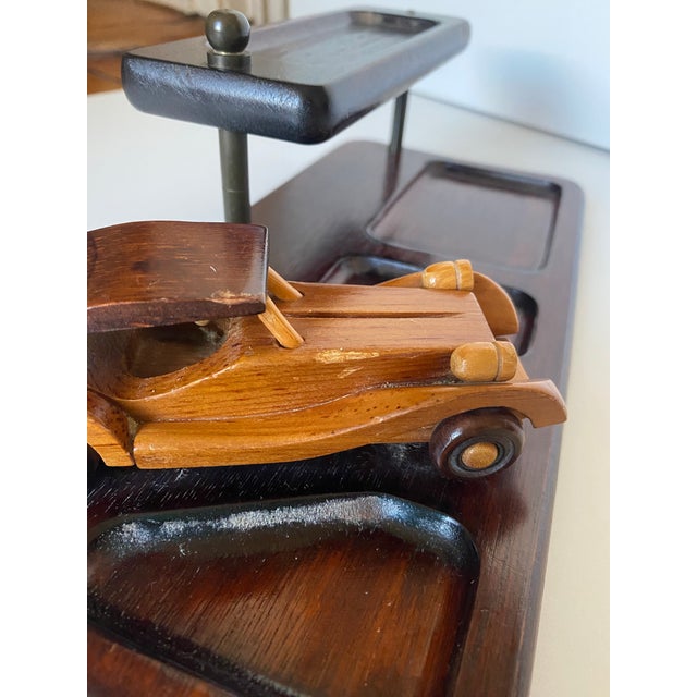 Vintage Carved Antique Car Wooden Desk Organizer For Sale - Image 11 of 11