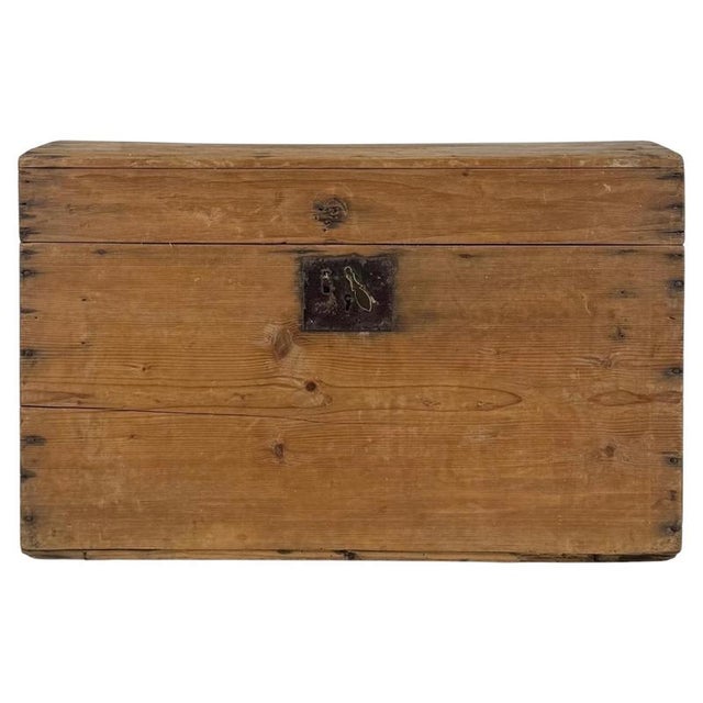Rustic 19th Century English Rustic Pine Dome-Top Storage Trunk For Sale - Image 3 of 12