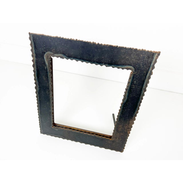 Brutalist Vintage Brutalist Torch Cut Metal Picture Frame For Sale - Image 3 of 13
