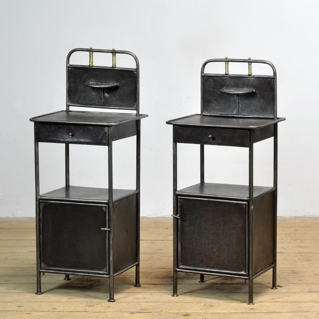 Vintage Iron Nightstands, 1910, Set of 2 For Sale - Image 13 of 13