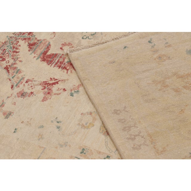 Cream Modern Polonaise Style Natural Silk Rug With Floral Patterns, by Rug & Kilim, India For Sale - Image 8 of 10