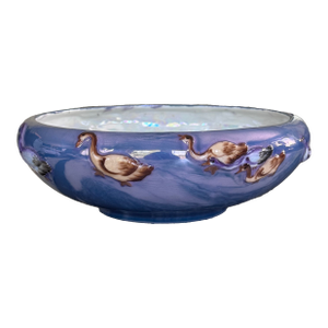 Antique Lusterware Goose Motif Decorative Bowl