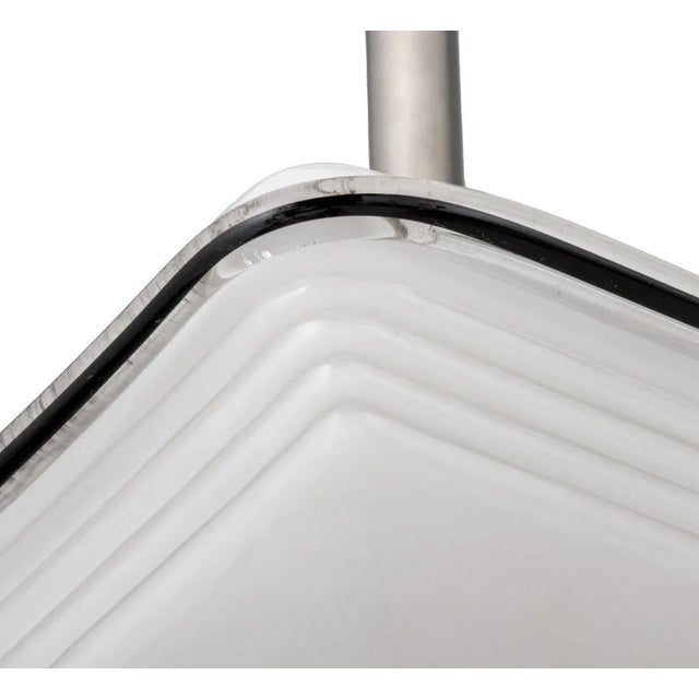 Metal Art Deco Style Square Glass Pendant Lamp For Sale - Image 7 of 7