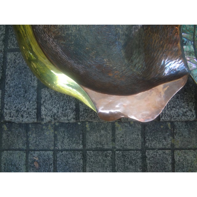 1960s Mexican Modernist Mixed Metal and Abalone Fish Bowl, Circa. 1960 For Sale - Image 5 of 11