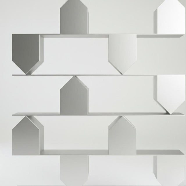 L1 Shelf in Brushed Aluminium by Giotto Pagani For Sale - Image 6 of 8