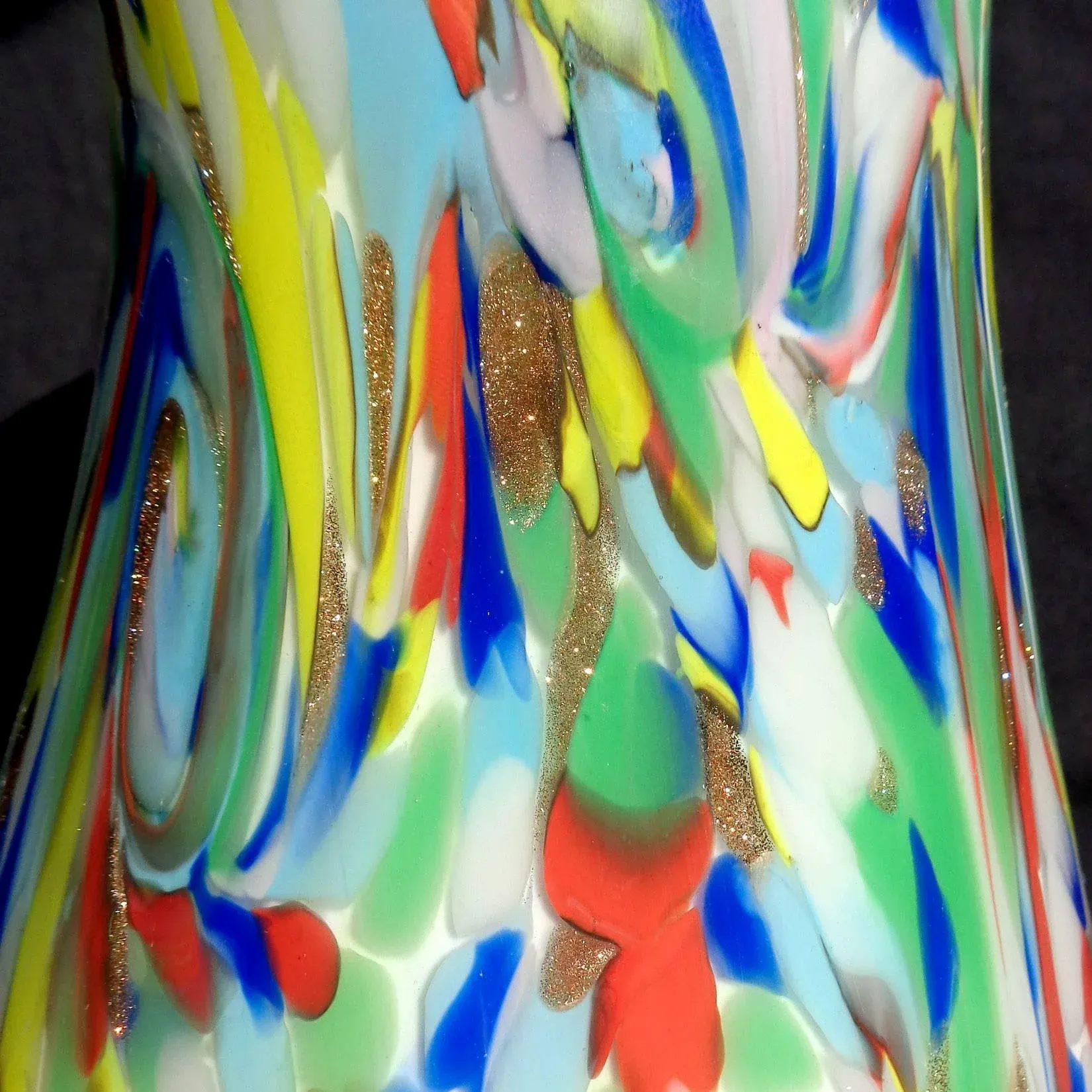Murano Fratelli Toso Vintage Rainbow Colors Swirl Italian Art