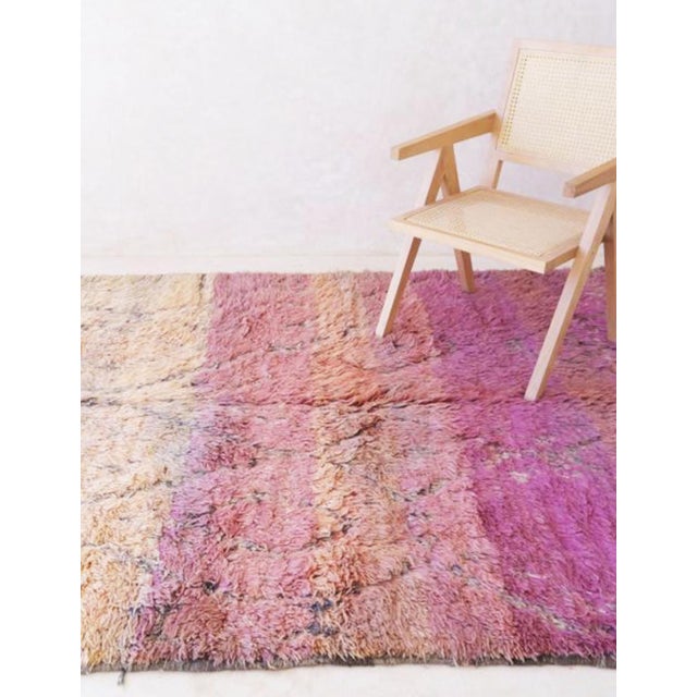 Textile 1980s Moroccan Shaggy Wool Rug - 9.7 X 6 Ft For Sale - Image 7 of 9