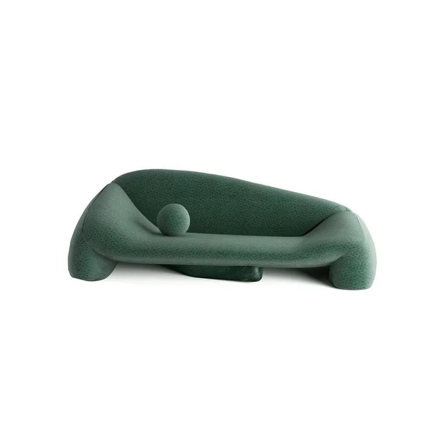 Jell Sofa in Dark Green Fabric by Alter Ego Studio For Sale - Image 4 of 4