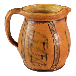 West German Studio Pottery Pitcher Hand Thrown Ceramic Jug 7.25"