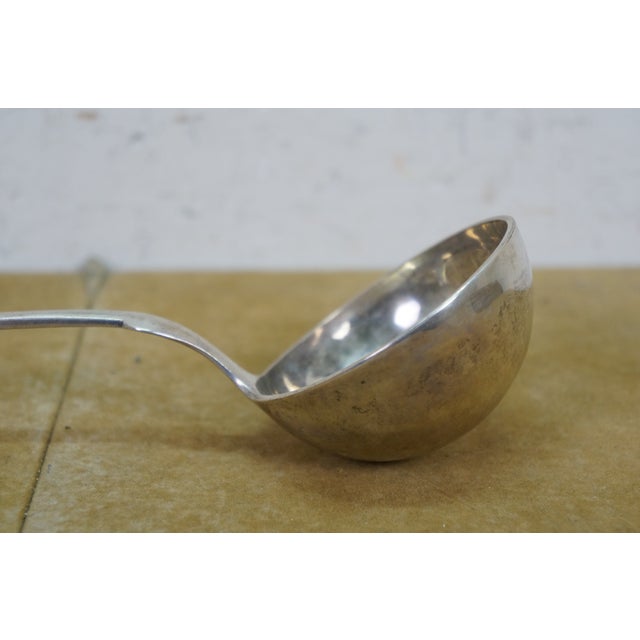 Late 19th Century Antique Vienna Austria Josef Zemen 800 Silver Soup Serving Spoon Ladle 176g 12" For Sale - Image 5 of 13