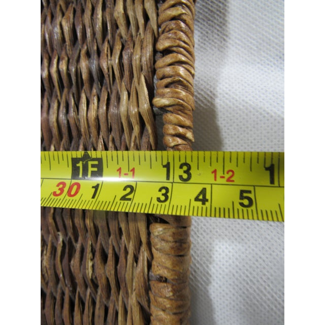 Vintage Rattan Wicker Serving Tray 22" X 13" Handles + Footed For Sale - Image 10 of 11