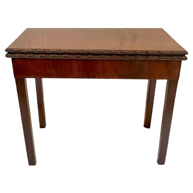 18th-Century Chippendale Style Mahogany Carved Card Table For Sale