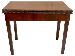 18th-Century Chippendale Style Mahogany Carved Card Table