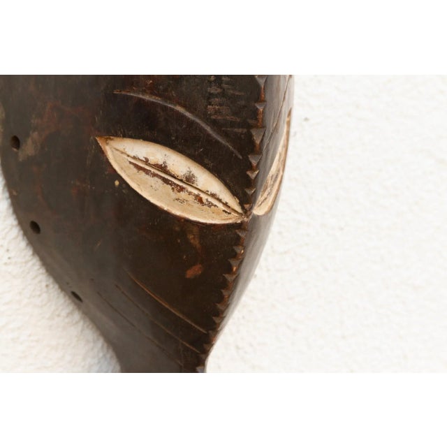 1950s Ebonized Wood Elephant Carved Mask For Sale - Image 5 of 10