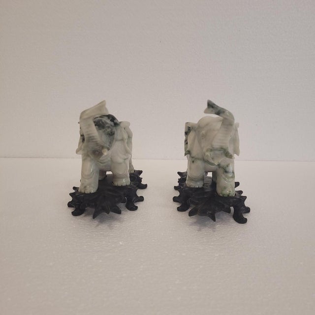 Vintage French Elephant Paperweights in Veined Marble, 1980s, Set of 2 For Sale - Image 9 of 18