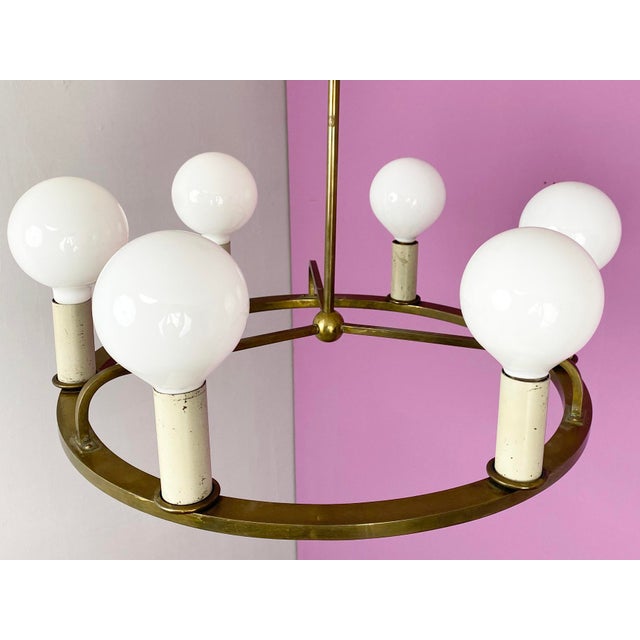 Vintage Bauhaus German Brass Ceiling Lamp, 1930s For Sale - Image 10 of 10