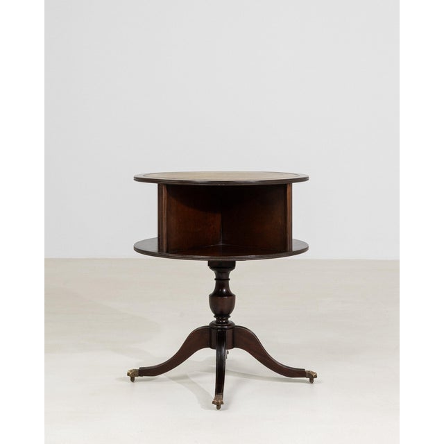 1900-1909 United Kingdom Rich Mahogany Drum-Form Mahogany Side Table For Sale - Image 4 of 10