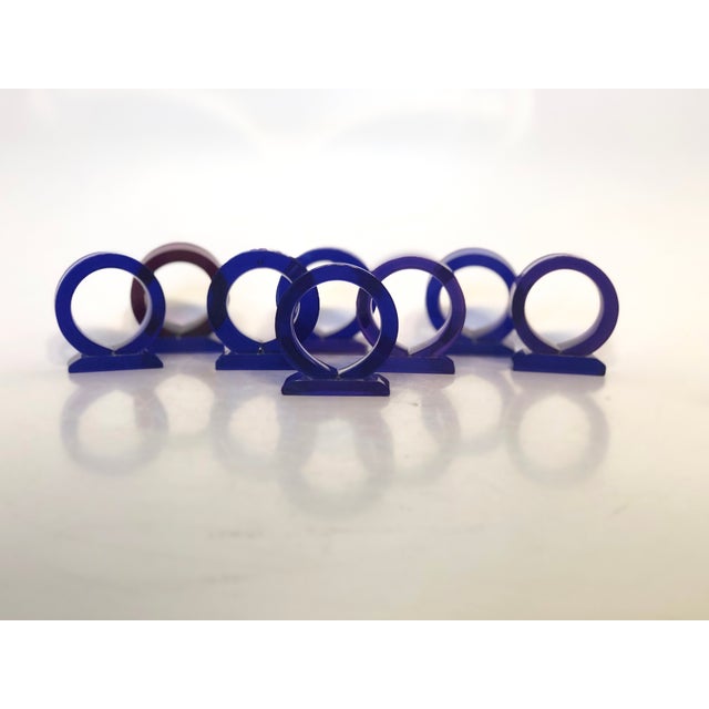 Vintage Lucite Acrylic Blue Napkin Rings Set Of 8 Chairish