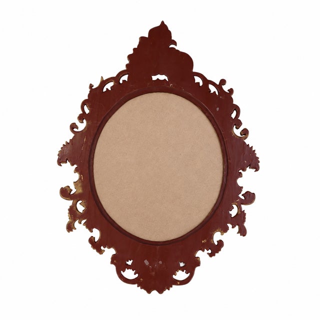 A Vintage Rococo-Style Gold Oval Wall Mirror For Sale - Image 10 of 11