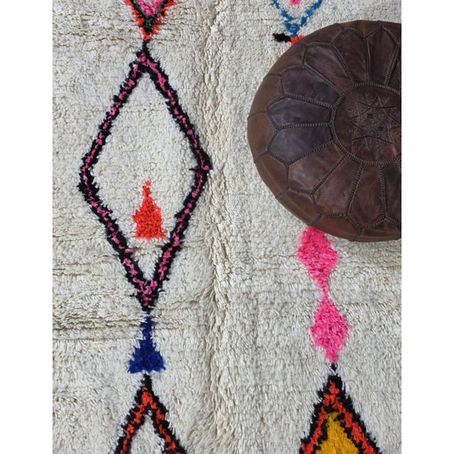 Ivory Colorful Geometric Moroccan Azilal Rug - 11.8 X 8.2 Ft For Sale - Image 8 of 8