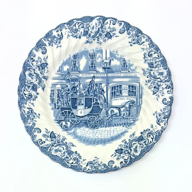Eclectic Multi-Era Blue Pink Gold & White Side Plate Curation - Group of 18 For Sale - Image 10 of 17