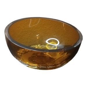 Exquisite Waterford Amber Crystal Pedestal Bowl