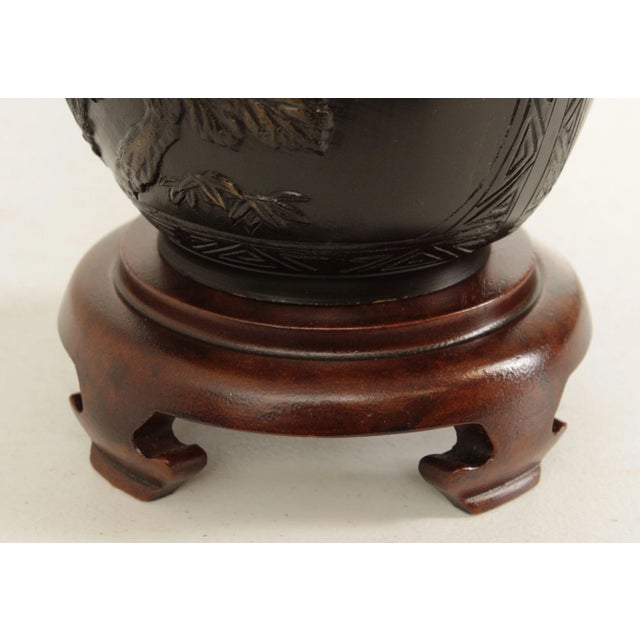 1990s Heyward House Chinoiserie Bronze Table Lamp For Sale - Image 11 of 13