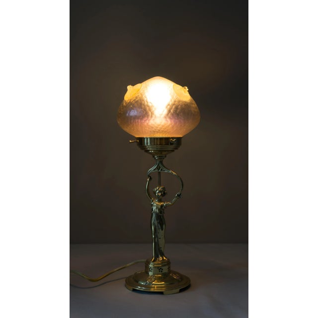 Jugendstil Table Lamp with Loetz Glass Shade, 1908 For Sale - Image 18 of 18