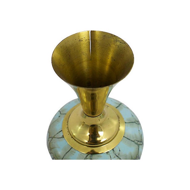 1940s Hand-Painted Delftware Vases, Pr For Sale - Image 5 of 6