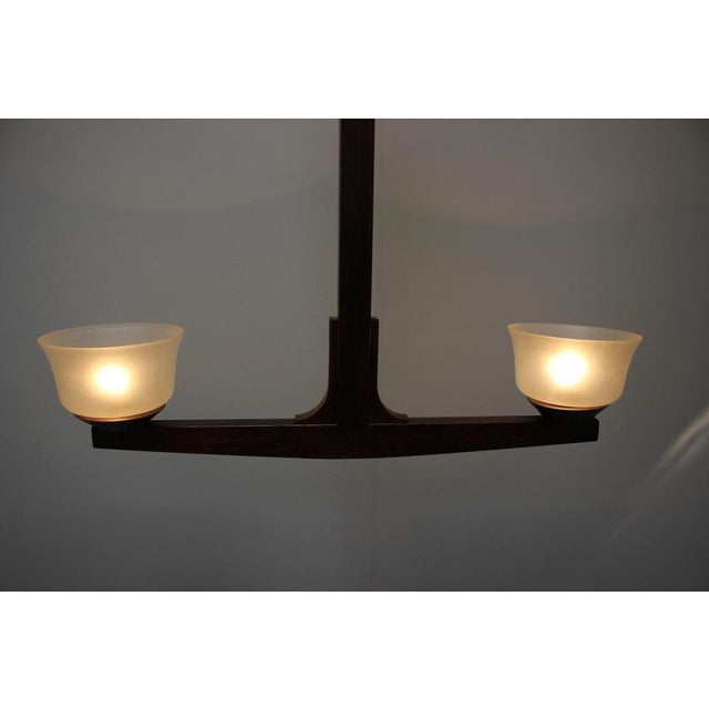 Brown Mid-Century Modern Wooden Chandelier, 1930s For Sale - Image 8 of 10