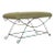 Iron Loop Bench, Green Linen For Sale