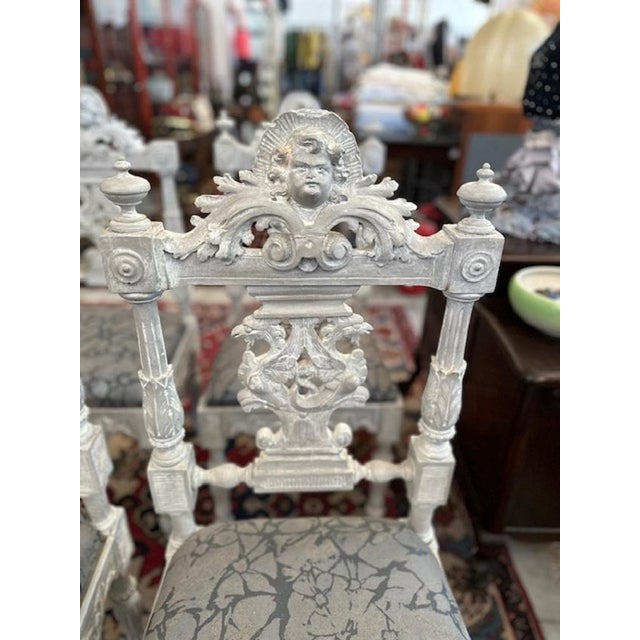Vintage Carved and Lacquered Chairs, Set of 4 For Sale - Image 15 of 18