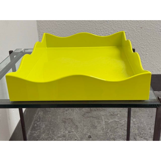 The Lacquer Company The Lacquer Company Belles Rives Lime Green Tray, Large For Sale - Image 4 of 12