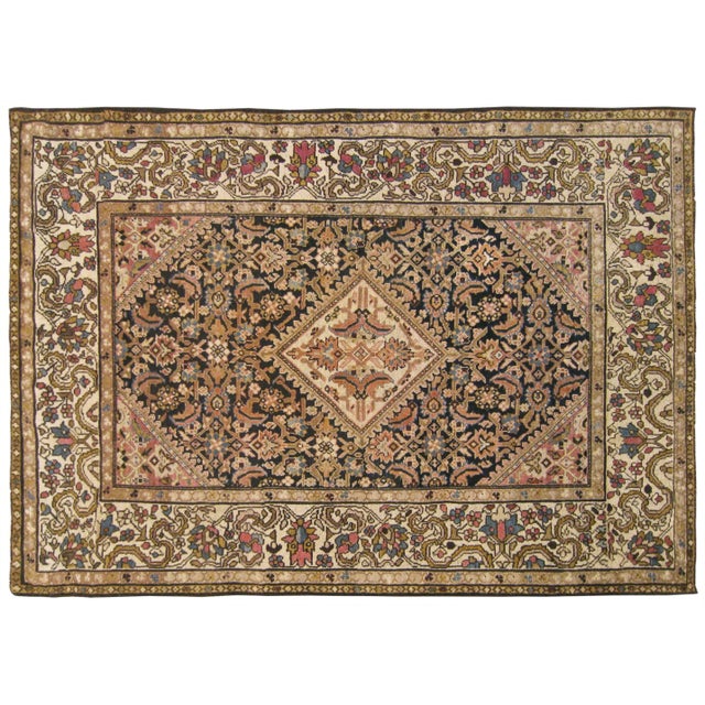 1920s Antique Persian Malayer Oriental Rug-4’5"x6’6" For Sale - Image 5 of 5