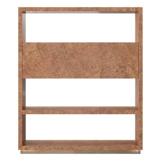 Open Textured Natural Wood Shelves with Metallic Bronze Finish by Ultramobili For Sale