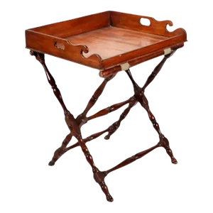 English Georgian Mahogany Butler's Tray and Folding Stand