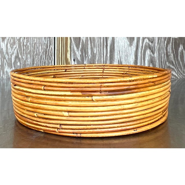 Boho Chic Vintage Coastal Italian Pencil Reed Tray For Sale - Image 3 of 8