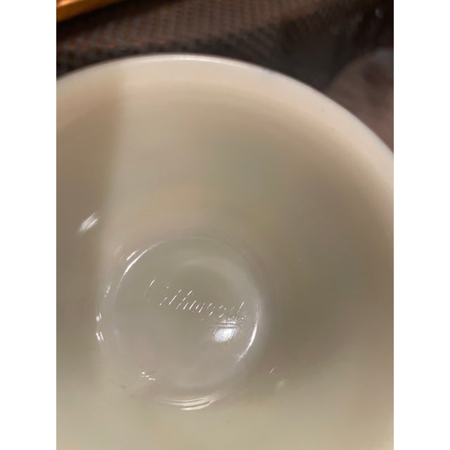 Cream 1900 Rare Northwood Argonaut Shell Custard Glass Covered Sugar Bowl Gilt Accents For Sale - Image 8 of 15
